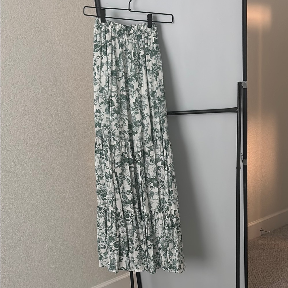 ALTAR’D State Green Pleated Maxi Skirt
